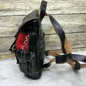 Vintage | Bags | Red Kilim Tapestry Wool Fabric Black 